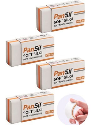 Artlantis Beyaz Silgi Orta Boy Soft Silgi 4 Adet Pansil Yumuşak Silgi Ufalanmayan Okul Büro Yerli Üretim Ekstra Yumuşak