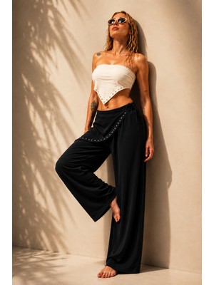 Panto Fashion Fular Detaylı Pantolon