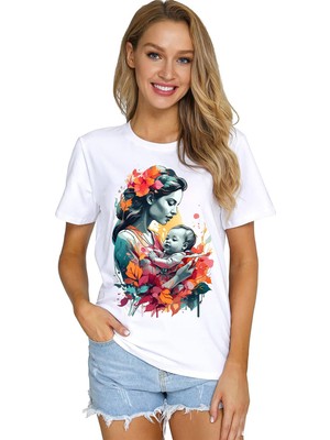 Mr.thınker Regular Unisex T-Shirt Beyaz 'özel Günler / Anneler Günü4' 1t Baskılı