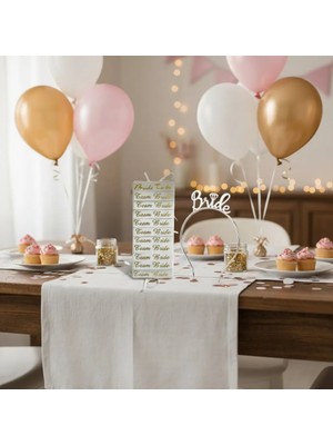 Umamiçe Bride To Be Nedime Parti Seti – 12'li Bileklik Beyaz + Beyaz Taç