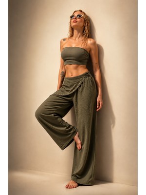 Panto Fashion Fular Detaylı Pantolon