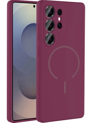 Nova Global Galaxy S26 Ultra Kılıf M-Safe Şarj Özellikli Zore Meta Kapak - Mürdüm