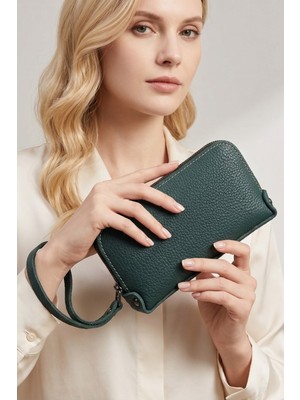 Lederax Hakiki Dana Derisi Bileklikli Pouch Çanta LD662