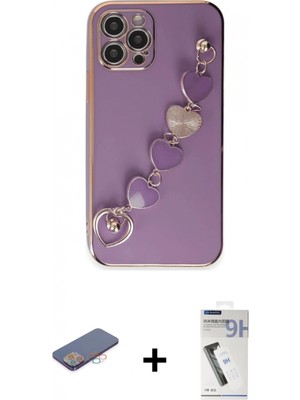 Marsilyan™- iPhone 12 Pro Max Kılıf Nova Işık Prime - Şeffaf Uv Polymer Nano Ekran Koruyucu + Renkli Kamera Lens Koruma Cam - Pe