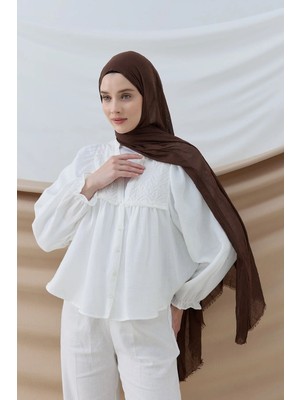 Modakaşmir Likya Kaymayan Bambu Şal -Acı Kahve– 4 Mevsim Nefes Alan Yumuşak Doku