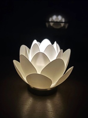 Lunera Accessories Lotus Tasarımlı Dekoratif Mumluk – 3D Baskı Modern Ev Aksesuarı | Şık ve Estetik Pla Mumluk