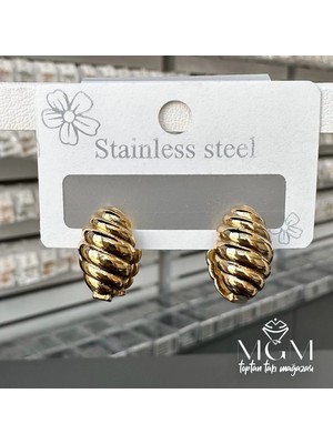 Uravas Store Taşsız Gold Kaplama Küpe