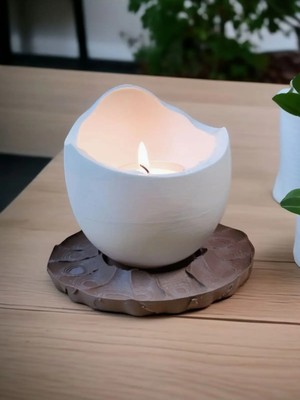 Lunera Accessories 3D Baskı Egglight Mumluk