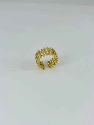 Uravas Store 14 K Gold Kaplama Zirkon Taşlı Sepet Model Yüzük