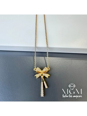 Uravas Store Çelik Zirkon Taşlı Fiyonk Kolye