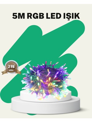 Kaufhier 50’li LED Faf Kablolu 5 M Aydınlatma Işık Süsleme LED