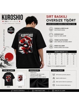 Tişört Kodu Kuroshıo Sırt Baskılı Oversize Unisex Tişört