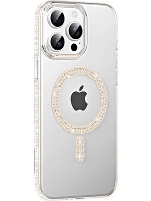 Durukar®   iPhone 14 Pro Max Move Taşlı Magsafe Kapak - Pembe