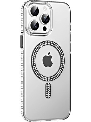 Durukar®   iPhone 14 Pro Max Move Taşlı Magsafe Kapak - Siyah