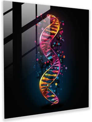Popcas Dna Tasarımı Temalı Dekoratif Cam Tablo