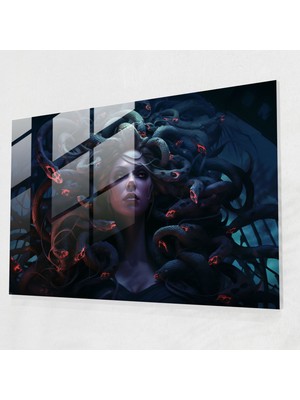Popcas Medusa Temalı Dekoratif Cam Tablo