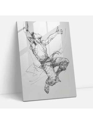 Popcas Mannerizm Temalı Modern Sanat Temperli Cam Tablo