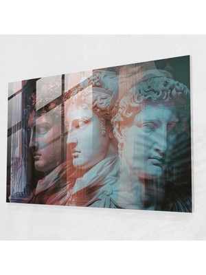 Popcas Modern Sanat Temalı Neoklasik Dekoratif Cam Tablo
