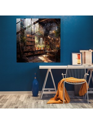 Popcas Eski Kitap Temalı Modern Dekoratif Cam Tablo