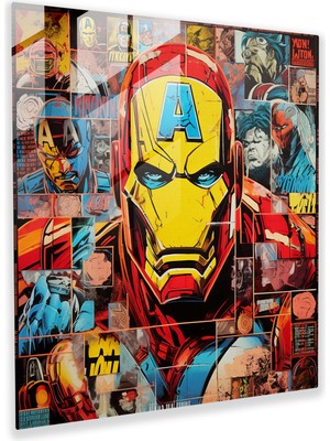Popcas Marvel Temalı Pop Art Cam Tablosu