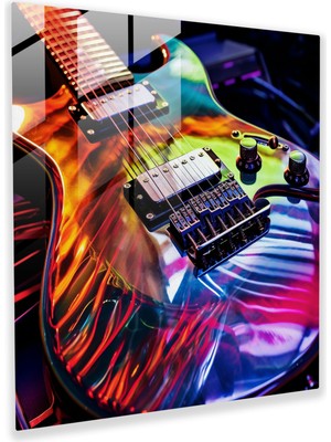 Popcas Metal Müzik Temalı Temperli Cam Tablo - Metalik Tonlar ve Enerjik Rifflerle Hazırlanmış