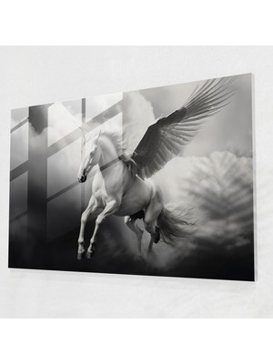Popcas Pegasus'un Uçuşu Temalı Modern Sanat Cam Tablosu