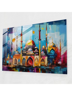 Popcas Soyut Dışavurumcu Temalı Temperli Cam Tablo Camii