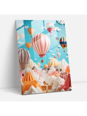 Popcas Origami Temalı Dekoratif Cam Tablo - Macera Konsept Sanat Eseri
