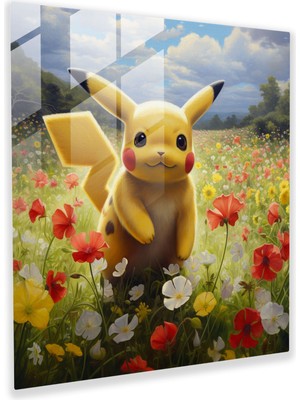 Popcas Doğa Temalı Pikachu Cam Tablo
