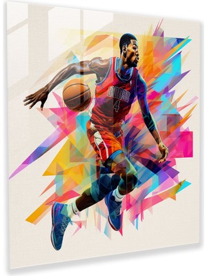 Popcas Modern Spor Temalı Dijital Kolaj Cam Tablo