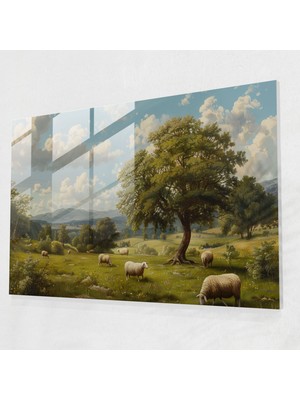 Popcas Neoklasik Tarzda Modern Sanat Cam Tablo