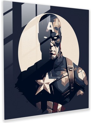 Popcas Marvel Silueti Temalı Temperli Cam Tablo
