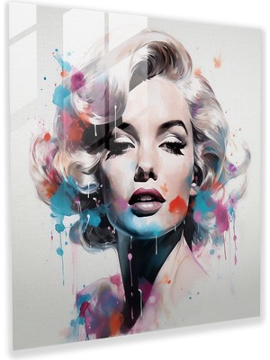 Popcas Marilyn Monroe Temalı Modern Sanat Cam Tablo - Uzun Süreli Dekorasyon Için Şık Seçenek.