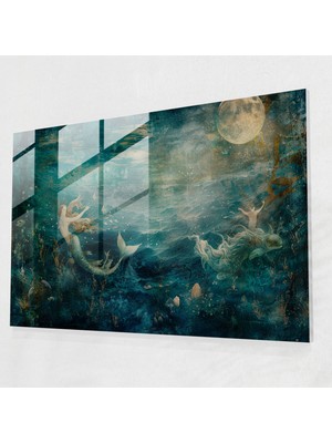 Popcas Deniz Manzarası Temalı Modern Sanat Temperli Cam Tablo