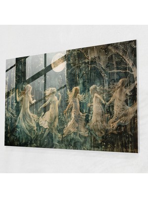 Popcas Pre-Raphaelizm Temalı Cam Tablo Modern Tasarım