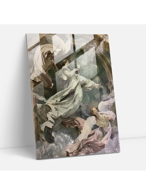 Popcas Modern Sanat Temalı Cam Tablo: Rüya Gibi Zarafet ile Mannerizm Esintisi