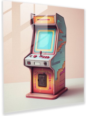 Popcas Retro Piksel Temalı Cam Tablo