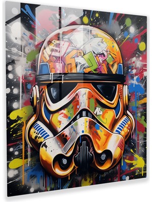 Popcas Isyan Temalı Stormtrooper Graffiti Cam Tablo