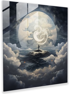 Popcas Yin Yang Motifli Zen Temalı Temperli Cam Tablo