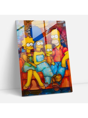 Popcas Simpsons Temalı Dekoratif Cam Tablo