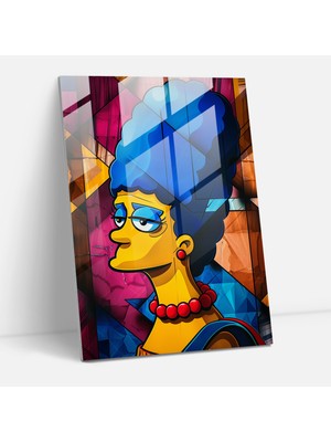Popcas Simpson Ailesi Temalı Temperli Cam Tablo