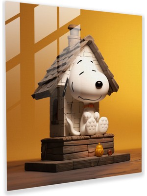 Popcas Snoopy Temalı Temperli Cam Tablo