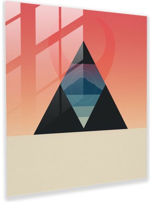 Popcas Geometrik Desenli Cam Tablo - Pink Floyd Ilişkili Tablo
