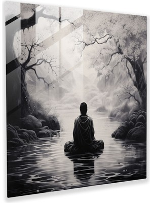 Popcas Doğa Manzarası ile Minimalist Zen Temalı Temperli Cam Tablo