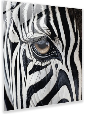 Popcas Zebra Temalı Dekoratif Cam Tablo