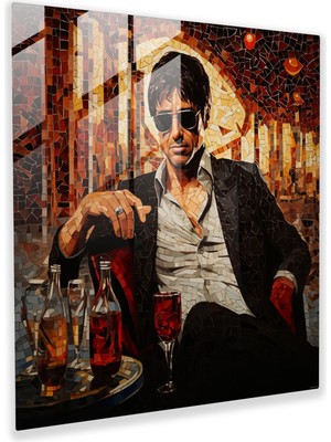 Popcas Scarface Temalı Temperli Cam Tablo