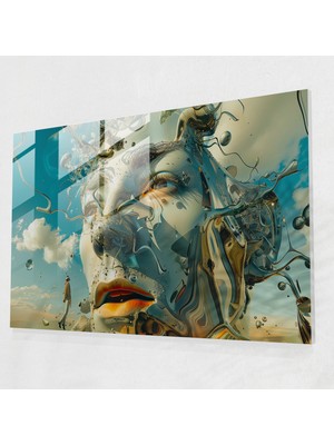 Popcas Eşsiz Salvador Dali Tarzında Tasarım Temperli Cam Tablo - Modern Sanat Konulu Cam Tablo
