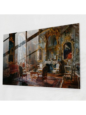 Popcas Rokoko Tarzı Modern Sanat Cam Tablo