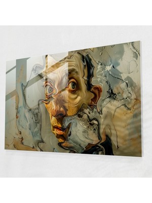 Popcas Sürrealist Tema ile Salvador Dali Temalı Cam Tablo