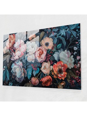 Popcas Rokoko Temalı Modern Sanat Cam Tablo